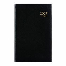 Agenda journalier 2027 Brepols Saturnus Basic – 1 jour par page – 13 x 20,8 cm – Noir