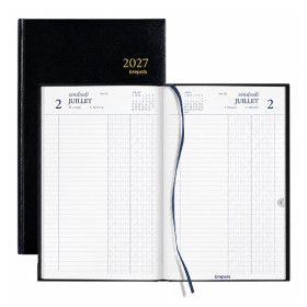Agenda journalier de banque 2027 Brepols – Grand format 17 x 27 cm – Noir