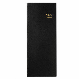 Agenda de banque journalier 2027 Brepols – 1 jour sur 2 pages – 1 volume – 14,3 x 32,5 cm – Noir