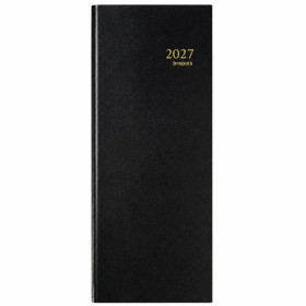 Agenda journalier 2027 Brepols Jupiter 0105 – 12,8 x 33 cm – Noir