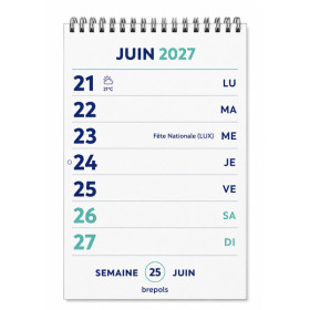 Calendrier 2027 Brepols Optivision – Gros caractères – Format A4 21 x 29,7 cm