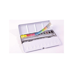 Boîte métal de 12 aquarelles extra-fines au miel Sennelier