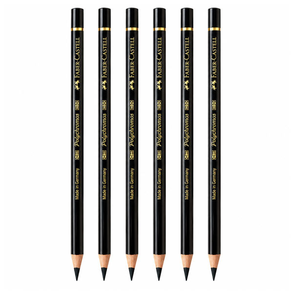 Lot de 6 crayons de couleur Polychromos Noir 199 – Faber-Castell