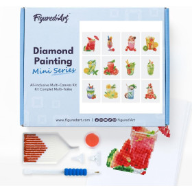 photo-Coffret Diamond Painting Mocktails – 12 toiles 15 x 18 cm – Figured'Art