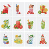 Coffret Diamond Painting Mocktails – 12 toiles 15 x 18 cm – Figured'Art