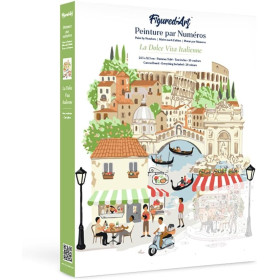 Coffret peinture par numéros La Dolce Vita Italienne – 24,5 x 32,5 cm – Figured'Art
