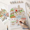 Coffret peinture par numéros La Dolce Vita Italienne – 24,5 x 32,5 cm – Figured'Art
