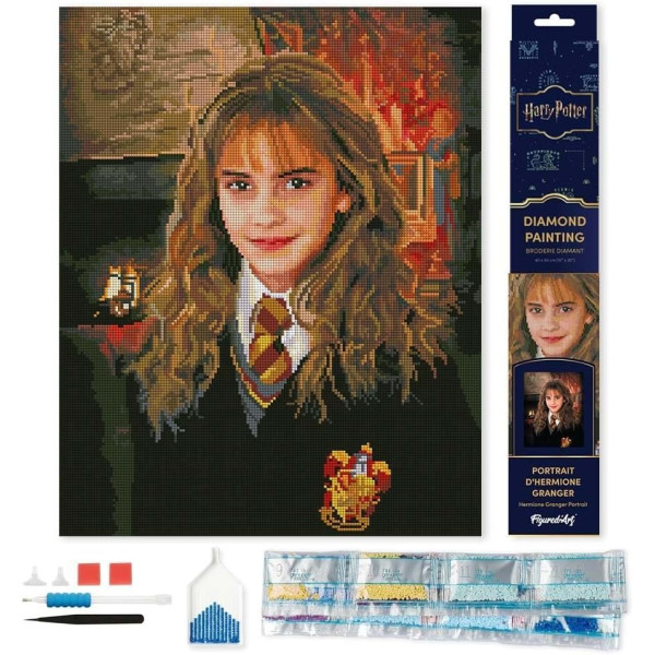 Kit broderie diamant Harry Potter – Portrait d'Hermione Granger – 40 x 50 cm – Figured'Art