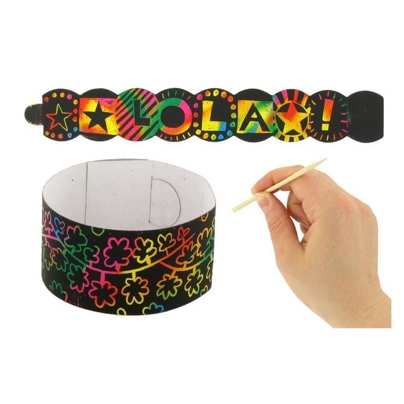 4 Bracelets A Gratter + 1 Grattoir - Ctop pas cher
