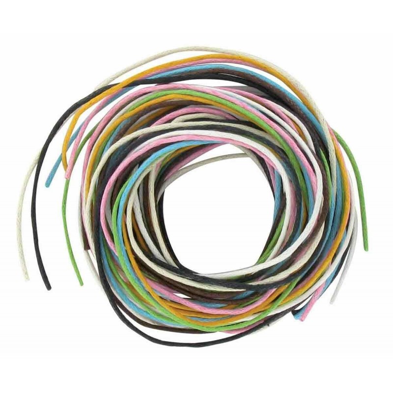 photo-Fils - Coton ciré - Pour bijoux - Couleurs assortis - 1m longueur