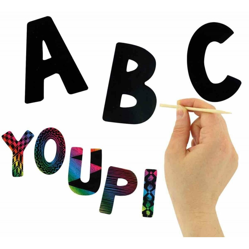 Alphabet Stickers A Gratter 68 Pièces - Ctop pas cher