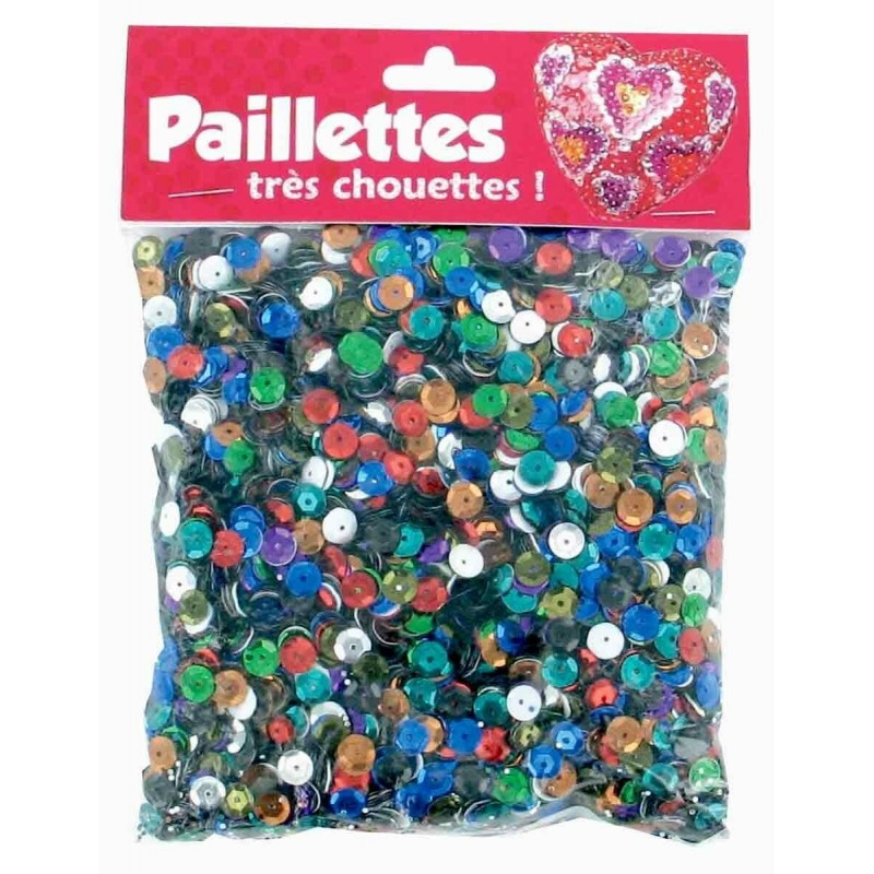 SACHET DE PAILLETTES MULTICOLORES ASSORTIES 6 MM - CTOP