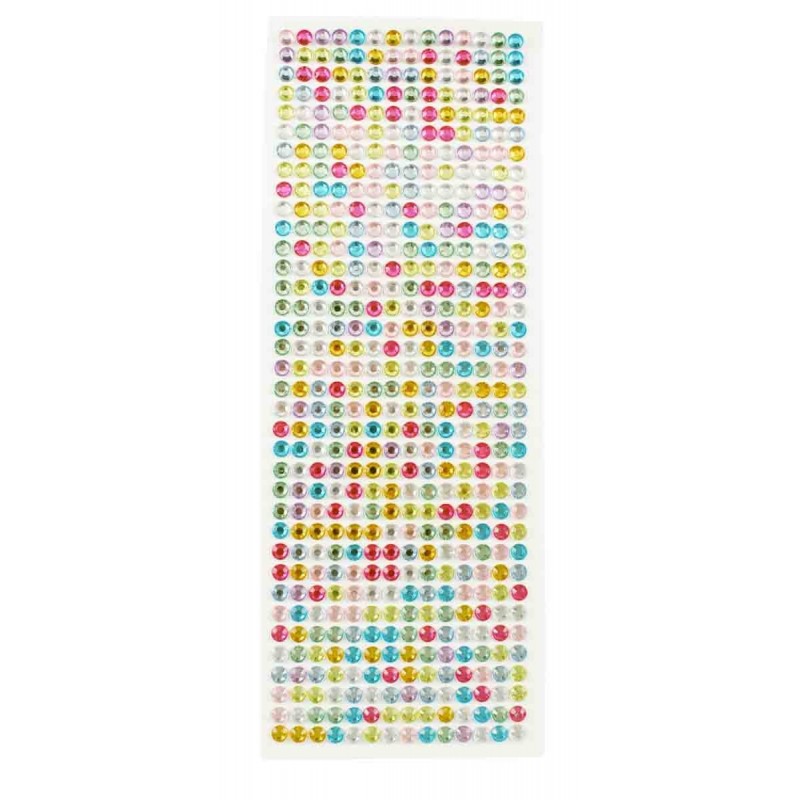 504 STRASS CRISTAL ADHÉSIF ROND MULTICOLORE - CTOP