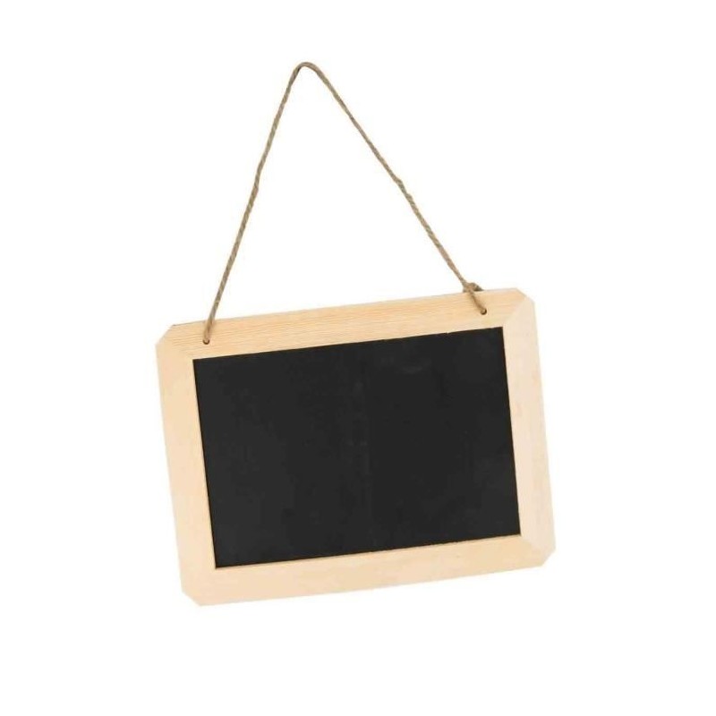 photo-Ardoise noire - Cadre en bois naturel - A personnaliser - A suspendre - 25x19cm