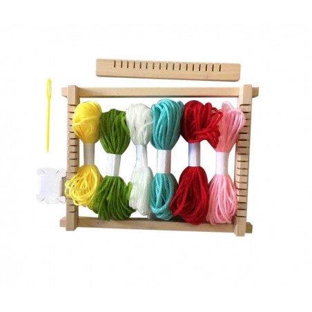photo-Métier à tisser - Pour réaliser des bracelets et décorations - Inclus laine + fils