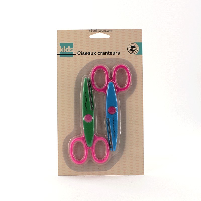 LOT DE 2 PAIRES DE CISEAUX CRANTEURS 13CM CTOP 6603