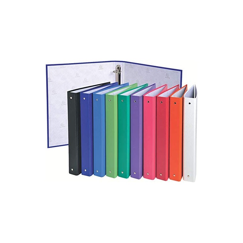 CLASSEUR PP DOS 40MM 4 ANNEAUX RONDS A4 ROSE 51365E - EXACOMPTA