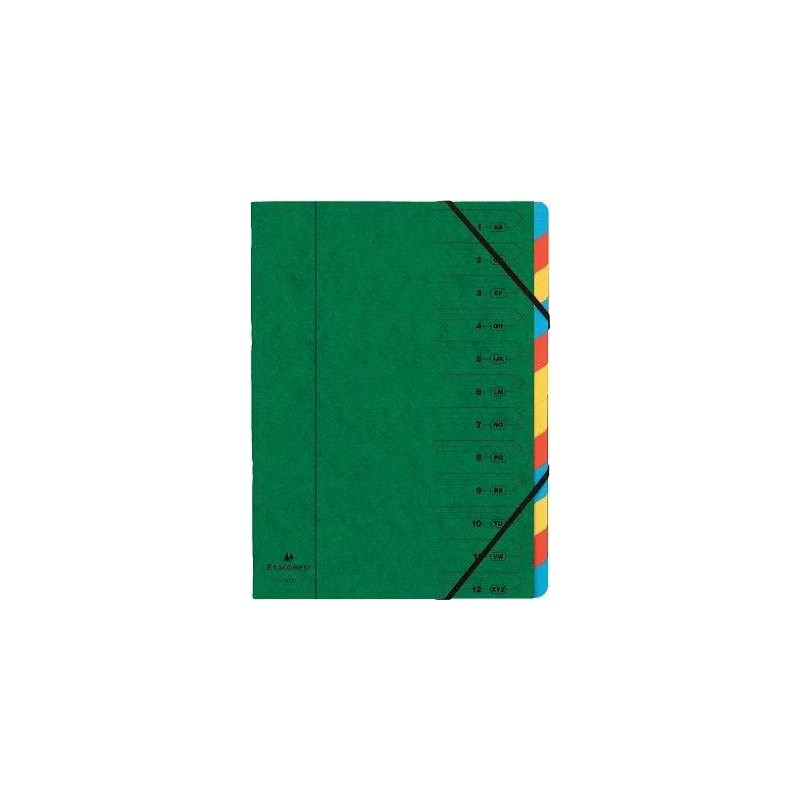 Trieur 12 Compartiments Vert - Exacompta pas cher