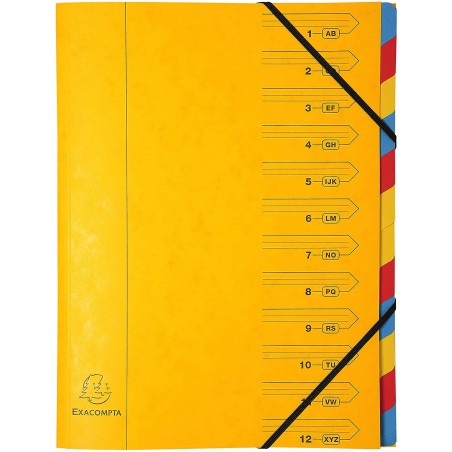 Trieur 12 Compartiments Jaune - Exacompta pas cher