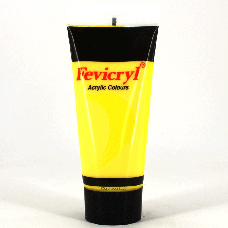Tube de peinture acrylique - 200ml - Lemon Yellow Cadium - Fevicryl