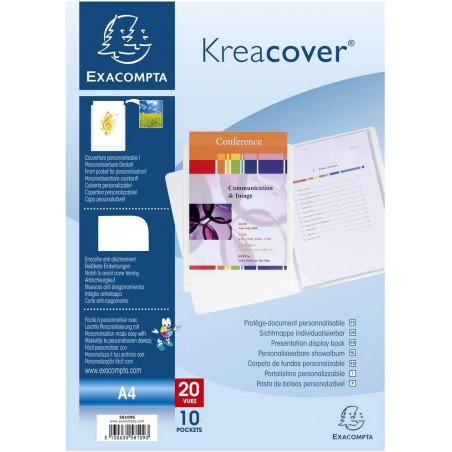 photo-Porte-vues - 20 vues - 10 pochettes - Couverture personnalisable - Blanc - Exacompta