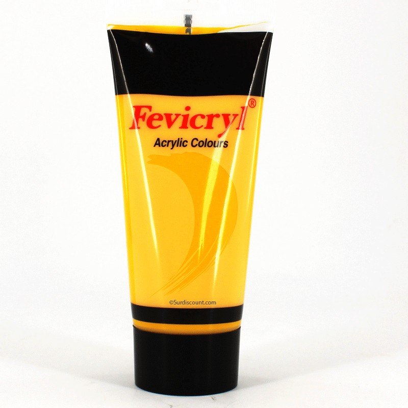 Tube de peinture acrylique - 200ml - Cadium Jaune Médium - Fevicryl