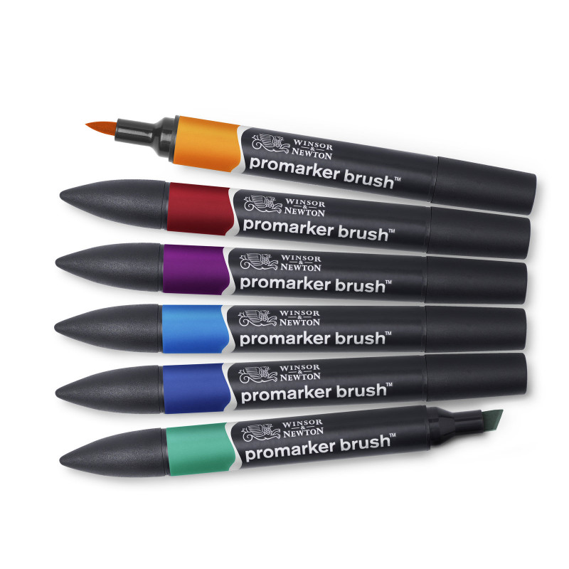 Lot de 6 feutres Promarker Brush - Winsor et Newton | Surdiscount