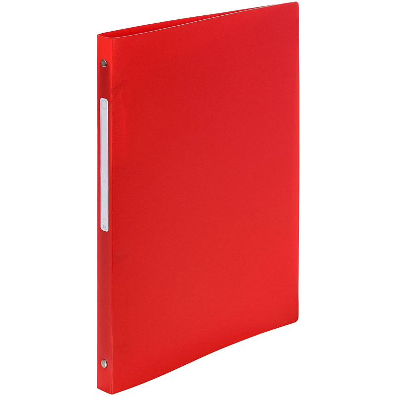 Classeur Prophila Maxi A4 - Simili Cuir Rouge - Mécanisme 4 Anneaux 80mm
