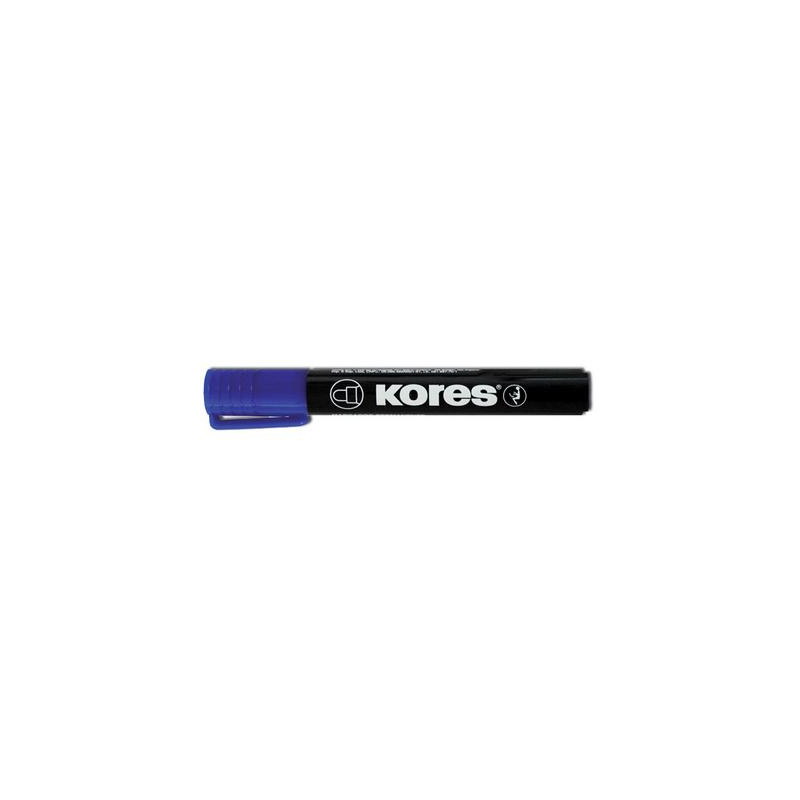 MARQUEUR PERMANENT KORES BISEAUTE BLEU