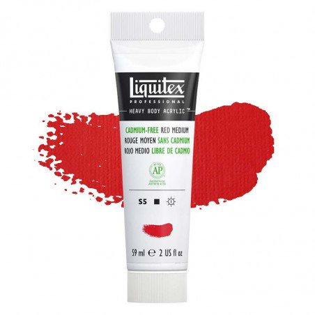 photo-Peinture acrylique - Rouge moyen sans cadmium - 894 - Liquitex - Heavy Body - Tube 59ml