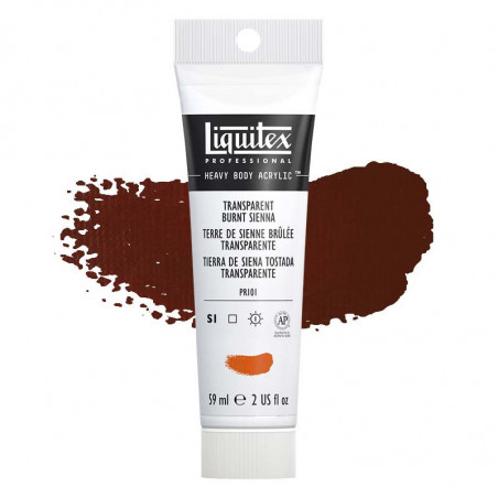 Peinture Acrylique en tube - terre de sienne brûlée transparente - Liquitex Heavy Body pas cher