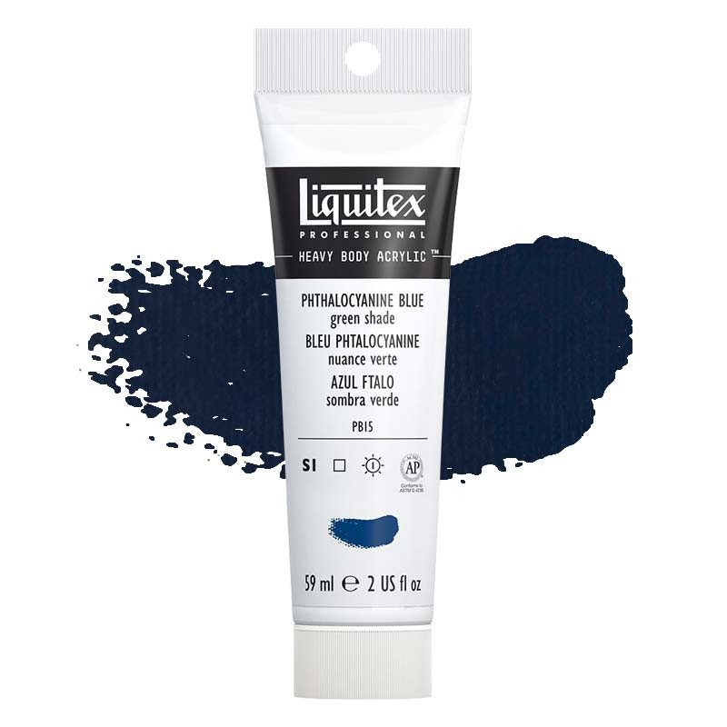 Peinture Acrylique en tube - bleu de phtalocyanine nuance verte - Liquitex Heavy Body pas cher