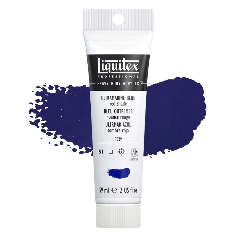 Peinture Acrylique en tube - bleu outremer nuance rouge - Liquitex Heavy Body pas cher