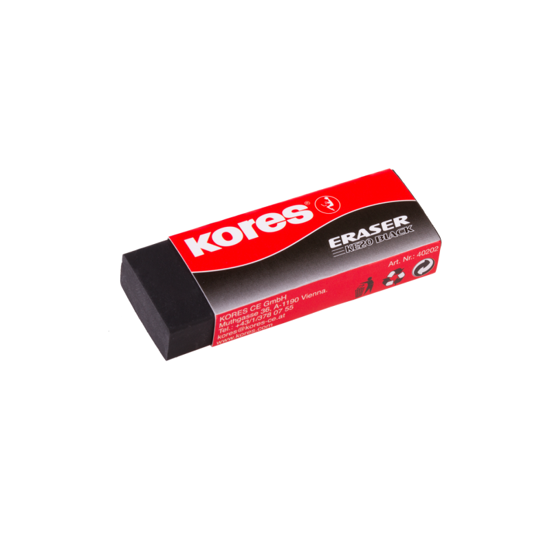 Lot De 2 Gommes Noir - Kores | Surdiscount
