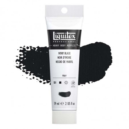 photo-Peinture acrylique - Noir d'ivoire - 244 - Liquitex - Heavy Body - Tube 59ml