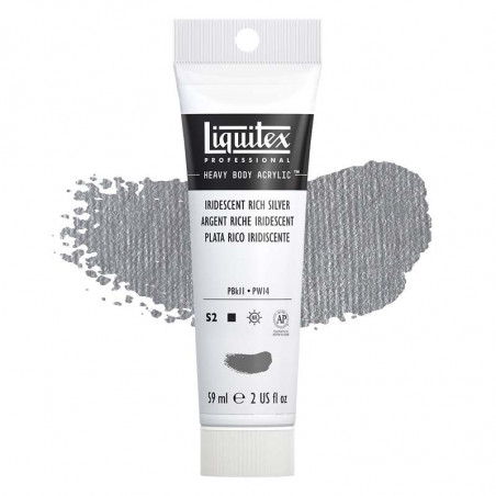 Peinture Acrylique en tube - argent riche iridescent - Liquitex Heavy Body pas cher