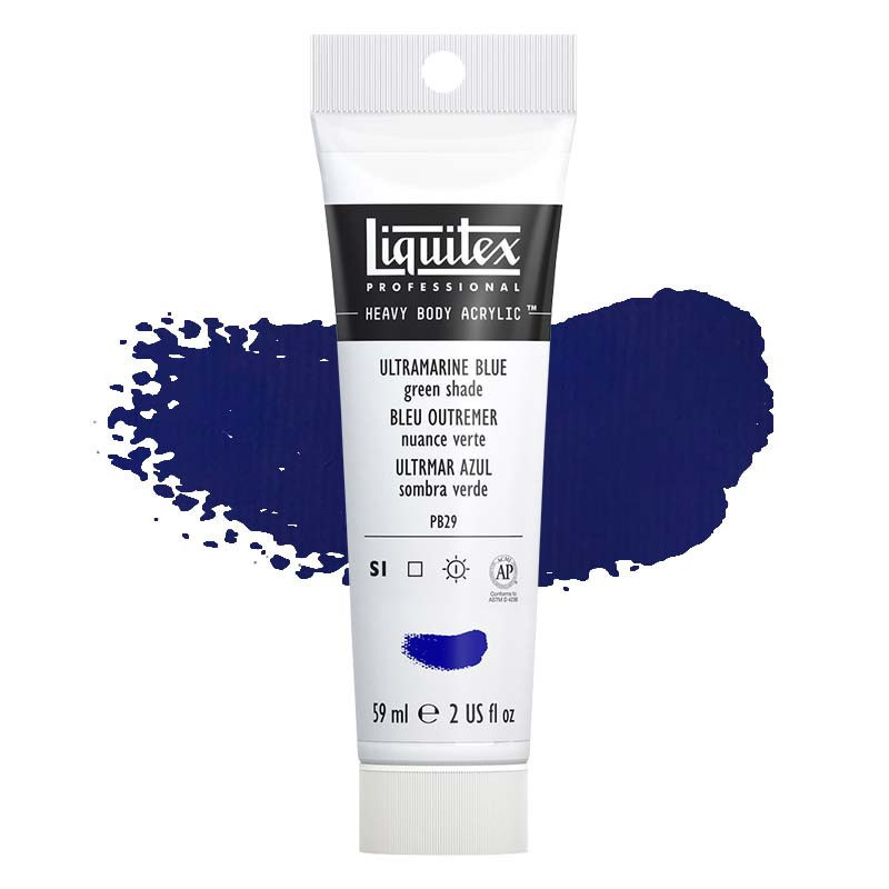 Peinture Acrylique en tube - bleu outremer nuance verte - Liquitex Heavy Body pas cher