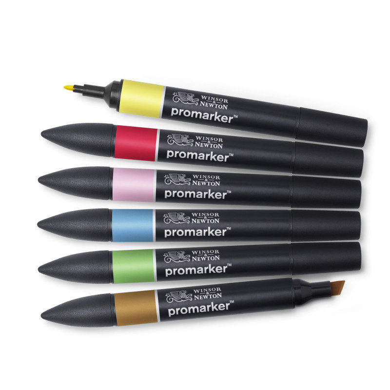 Lot de 6 Feutres Promarker Tons moyens - Winsor et Newton | Surdiscount