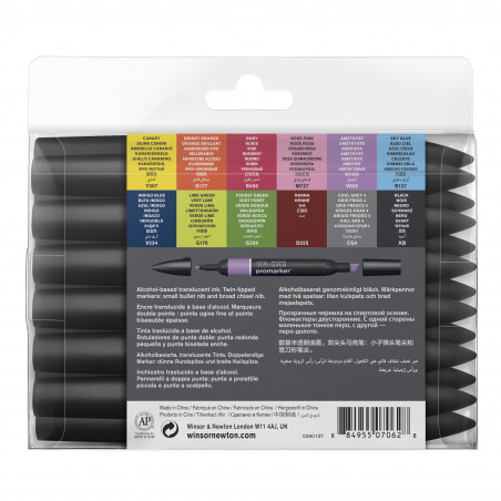Lot de 12 feutres Promarkeur + 1 mélangeur - Winsor et Newton | à seulement 29,95 €