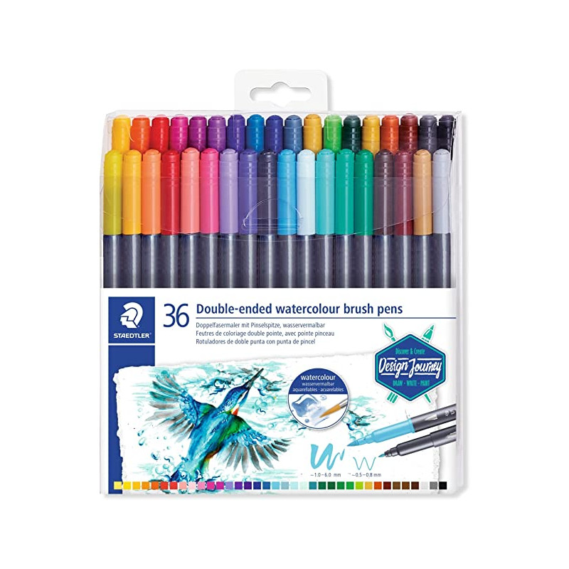 photo-36 feutres de coloriage - Aquarellable - Double pointe pinceau - Staedtler