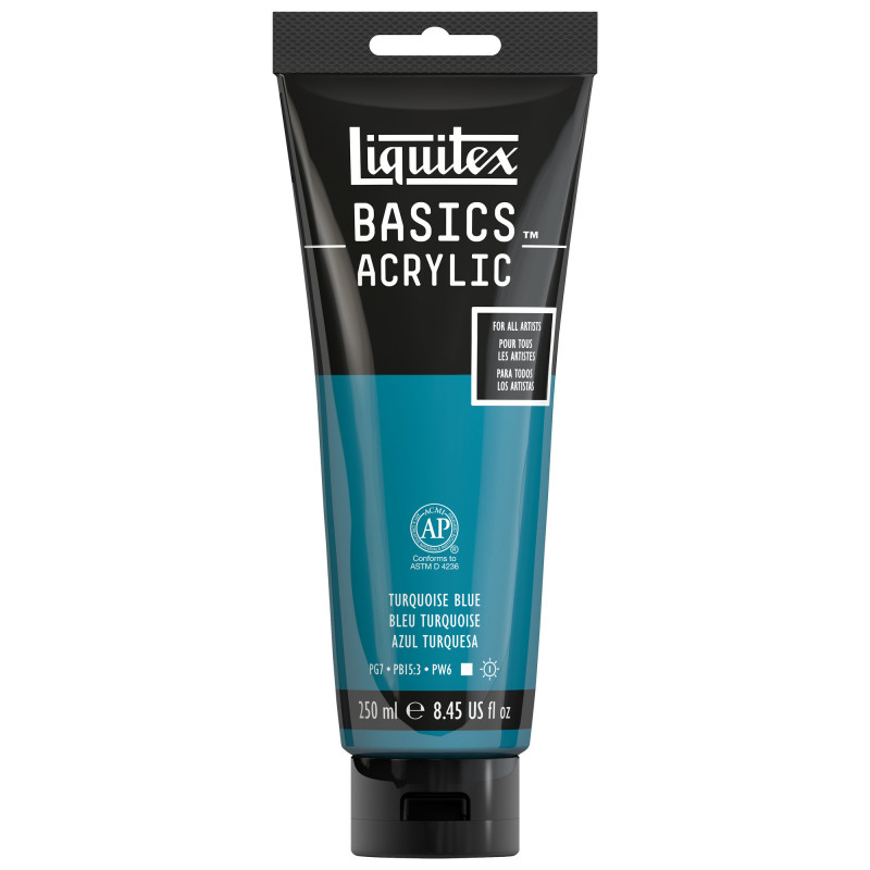Peinture Acrylique en tube - bleu turquoise - Liquitex Basics pas cher-13368