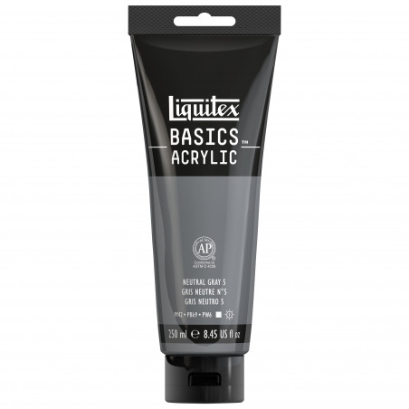 Peinture Acrylique en tube - gris neutre n5 - Liquitex Basics pas cher-13389