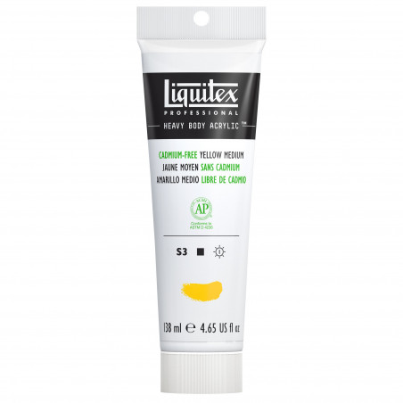 photo-Peinture acrylique - Jaune moyen sans cadmium - 890 - Liquitex Heavy Body - Tube de 138ml