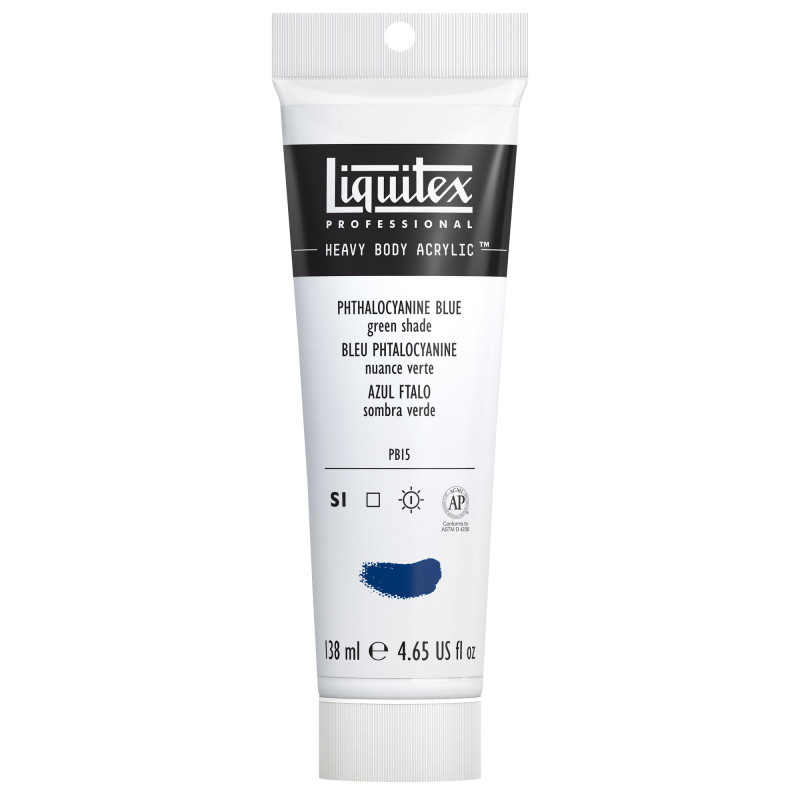 photo-Peinture acrylique - Bleu phtalo nuance verte - 316 - Liquitex Heavy Body - Tube de 138ml