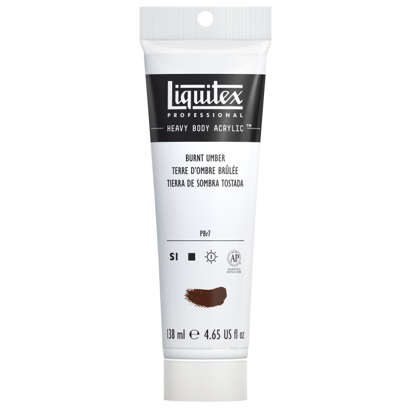 photo-Peinture acrylique - Terre ombre brûlée - 128 - Liquitex Heavy Body - Tube de 138ml