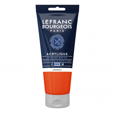 photo-Peinture acrylique - Orange - 201 - Fine - Lefranc Bourgeois - Tube 80ml