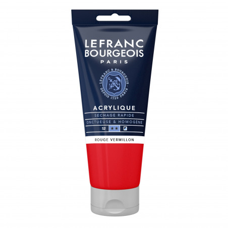 photo-Peinture acrylique - Rouge vermillon - 393 - Fine - Lefranc Bourgeois - Tube 80ml