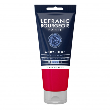 photo-Peinture acrylique - Rouge primaire - 437 - Fine - Lefranc Bourgeois - Tube 80ml