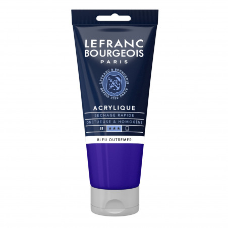 photo-Peinture acrylique - Bleu outremer - 043 - Fine - Lefranc Bourgeois - Tube 80ml