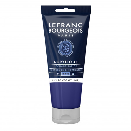 photo-Peinture acrylique - Bleu de Cobalt - 064 - Fine - Lefranc Bourgeois - Tube 80ml